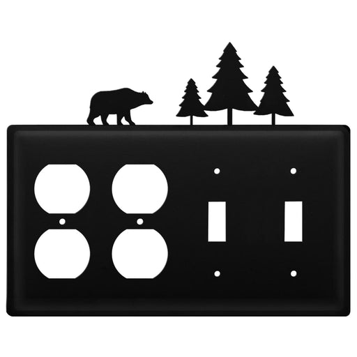 Quad Bear & Pine Trees Double Outlet and Double Switch Cover CUSTOM Product