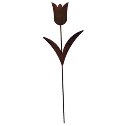 Tulip Rusted Garden Stake