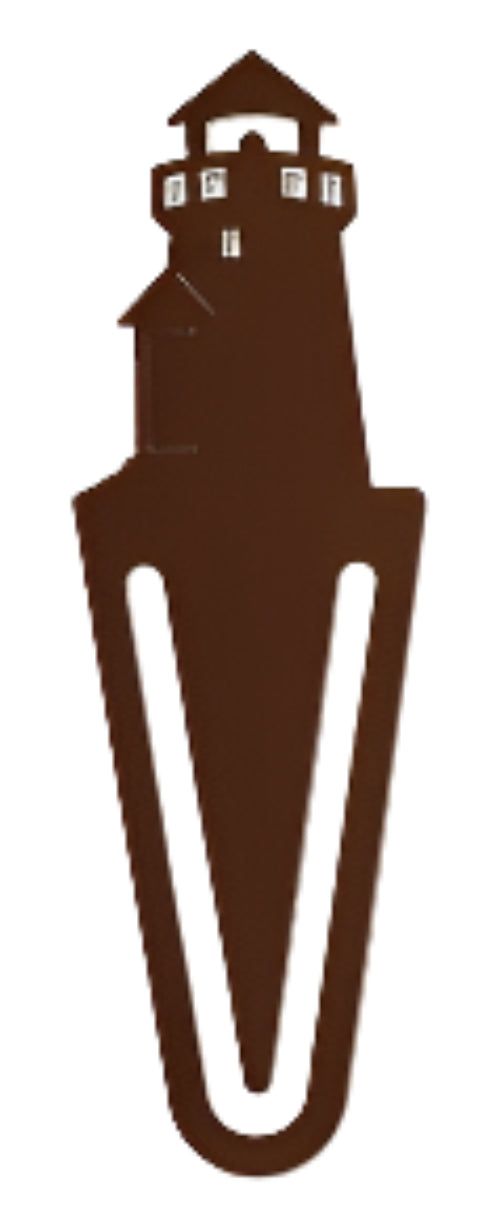Lighthouse Fan Bookmark -Bronze features a sleek bronze metal design with a detailed lighthouse silhouette, ideal for nautical-themed book lovers. Perfect for organizing pages in office or home reading collections.