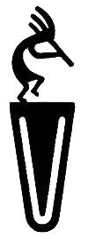 Stylized Kokopelli Bookmark -Textured featuring a black silhouette design, perfect for marking pages in books or planners.