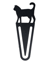 Cat Bookmark -Textured in black metal with a silhouette of a cat on top, ideal for marking pages in books or planners.