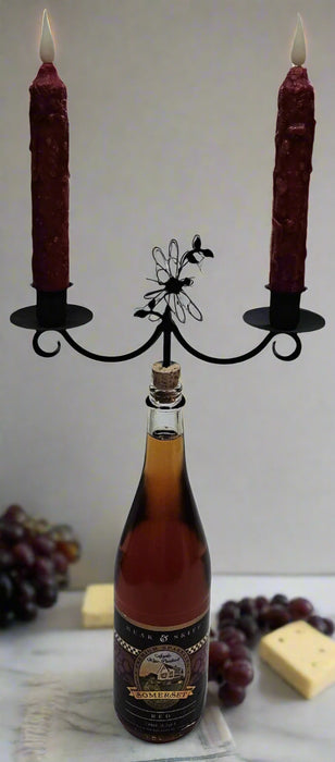 Adorno de botella de vino estrella