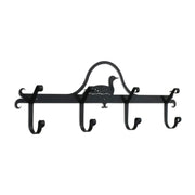 Loon Coat Bar with 5 decorative hooks and a loon silhouette, ideal for rustic home decor in coat and hat rack collections.