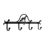 Standing Horse Coat Bar with five decorative hooks and a horse silhouette, ideal for rustic home decor in the coat and hat racks category.