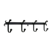 Plain Coat Bar with 5 decorative black metal hooks for hanging coats or towels, ideal for home and garden decor organization.