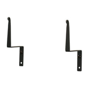 Plain Curtain Swags Set - Simple Design in black metal, featuring two L-shaped brackets with top loops for elegant window treatment support.