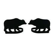 Bear Curtain Tie Backs (pair) in black metal silhouette design, ideal for rustic or woodland-themed window decor in home and garden settings.