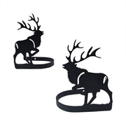 Elk Curtain Tie Backs - Curtain Tie Backs | Durable Design featuring black metal elk silhouettes for rustic window decor in home and garden settings.