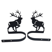 Elk Curtain Tie Backs - Curtain Tie Backs | Durable Design in black metal, featuring elk silhouettes for elegant and practical curtain support.