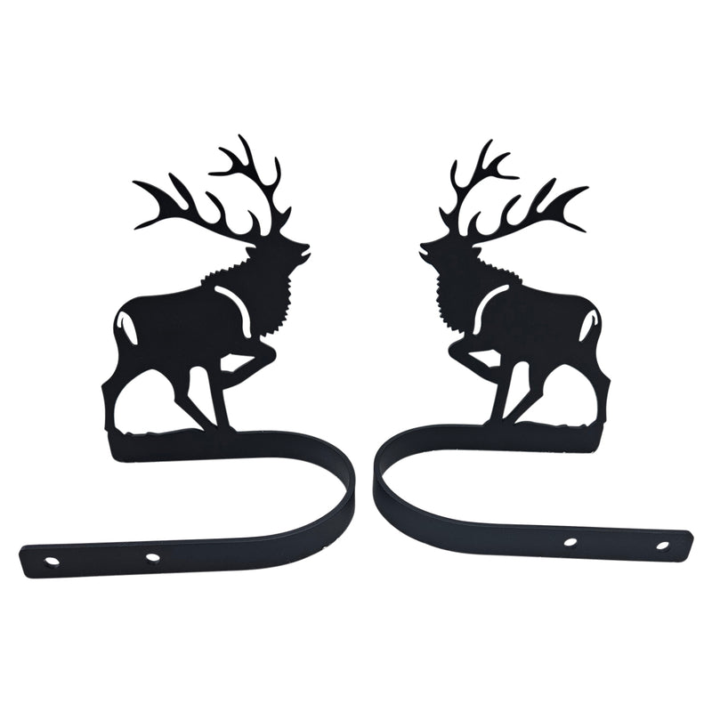 Elk Curtain Tie Backs - Curtain Tie Backs | Durable Design in black metal, featuring elk silhouettes for elegant and practical curtain support.