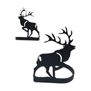Rustic Elk Curtain Tie Backs - Curtain Tie Backs | Durable Design with black elk figures, great for enhancing lodge-style window treatments.