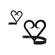 Heart Curtain Tiebacks - Home Decor Pair in black metal with swirl heart design, ideal for stylish curtain holdback in any room.