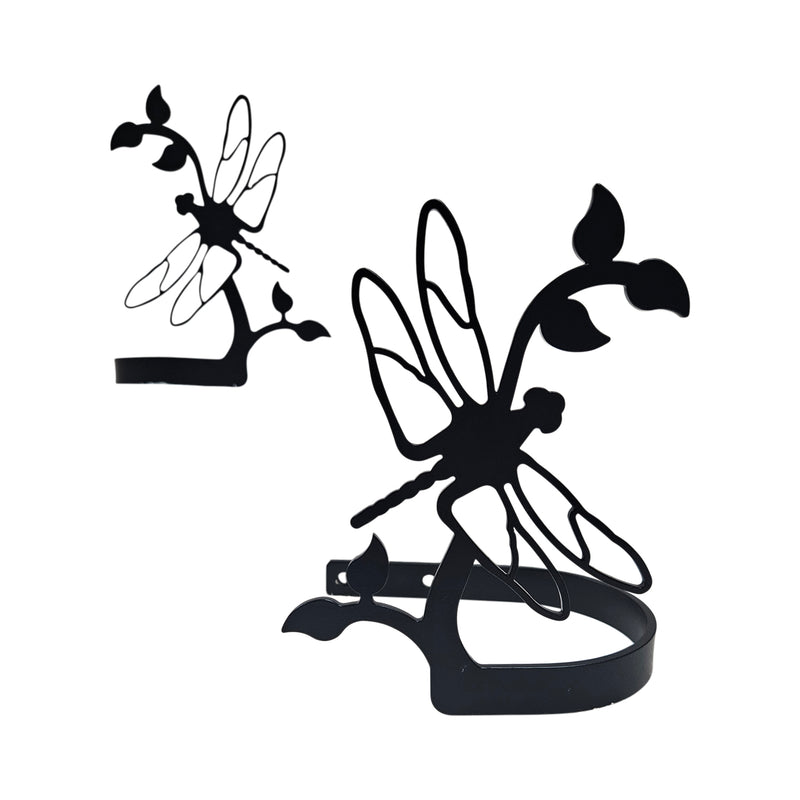 Black metal Dragonfly Curtain Tie Backs - Elegant Window Accessory with nature-inspired design, ideal for modern or rustic home decor themes.