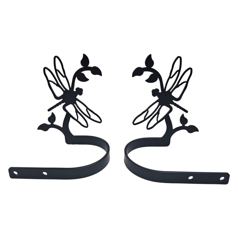 Decorative Dragonfly Curtain Tie Backs - Elegant Window Accessory set with curved base and intricate dragonfly silhouette for curtain styling.