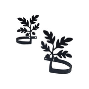 Decorative acorn curtain tie backs in matte black finish, featuring a nature-inspired leaf motif. Perfect for enhancing curtain aesthetics.