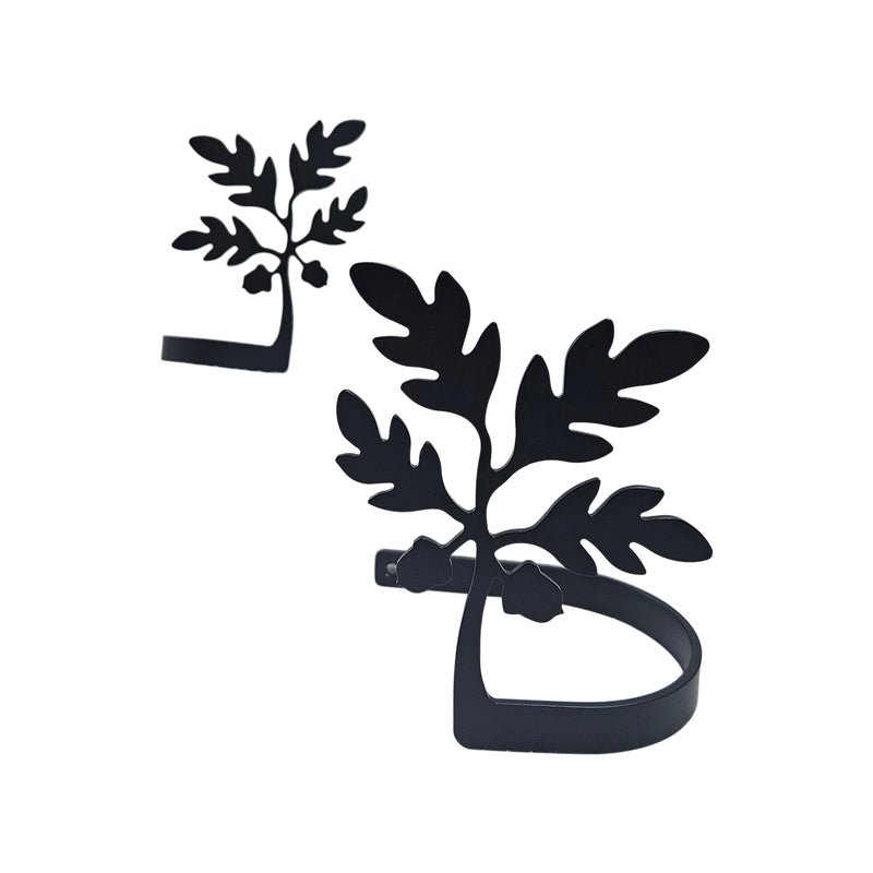 Stylish acorn curtain tie backs with detailed oak leaf silhouette, 4x5x3.25 in. Adds charm to home window treatments and decor.