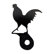 Rooster Cabinet Door Silhouette - Unique Design in black metal, ideal for rustic kitchen cabinet knobs and hardware decor.