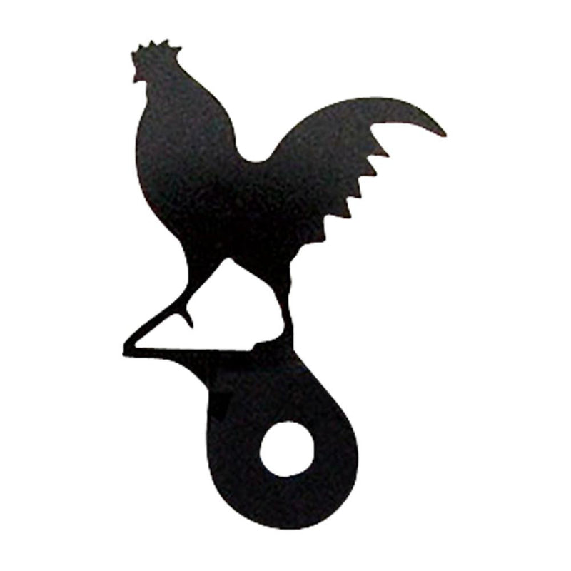 Rooster Cabinet Door Silhouette - Unique Design in black metal, ideal for rustic kitchen cabinet knobs and hardware decor.