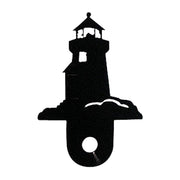 Lighthouse Silhouette Cabinet Door knob in black metal, offering a stylish modern look for kitchen or bathroom cabinets.