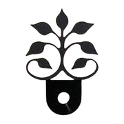 Leaf Fan Cabinet Silhouette Door knob in black metal, measuring 1 7/8" W x 1 3/8" H, ideal for elegant cabinet hardware upgrades.