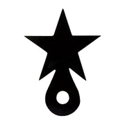 Star Cabinet Silhouette - Cabinet Door knob accent in black metal with a cutout star design, ideal for rustic or holiday-themed cabinetry.