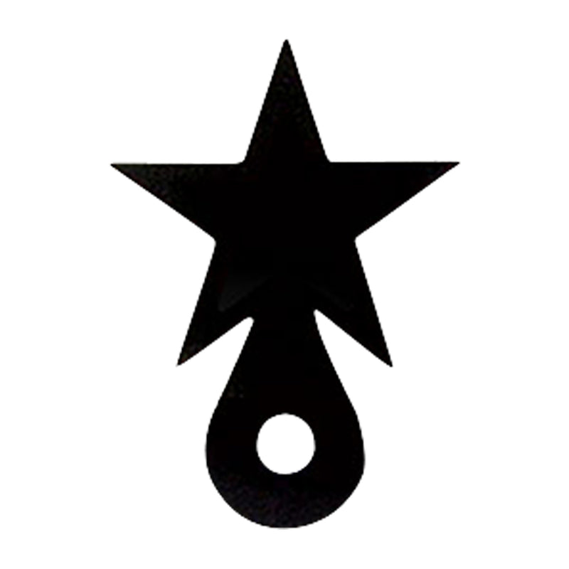 Star Cabinet Silhouette - Cabinet Door knob accent in black metal with a cutout star design, ideal for rustic or holiday-themed cabinetry.
