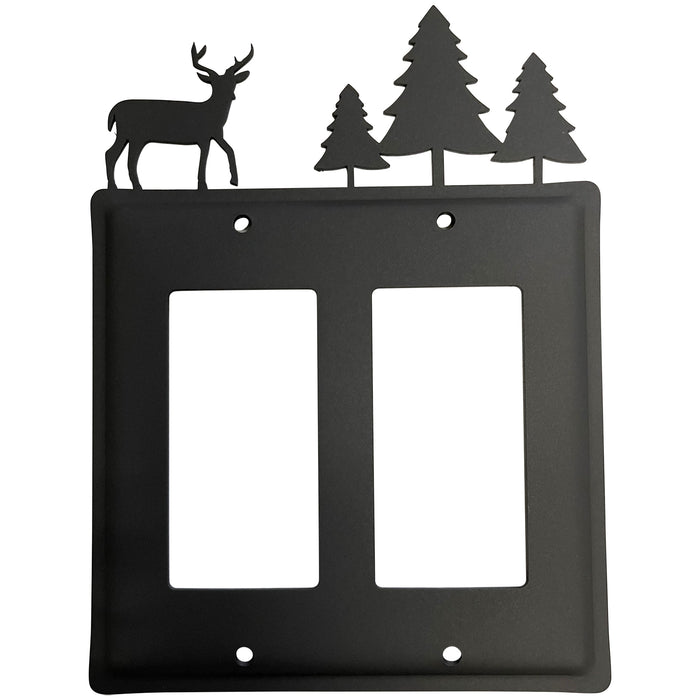 Double Deer & Pine tree Double GFCI Cover