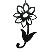 Shasta Daisy Hanging Silhouette - Elegant Decor in black metal with floral cutout design, ideal for home or garden decorative plaques.