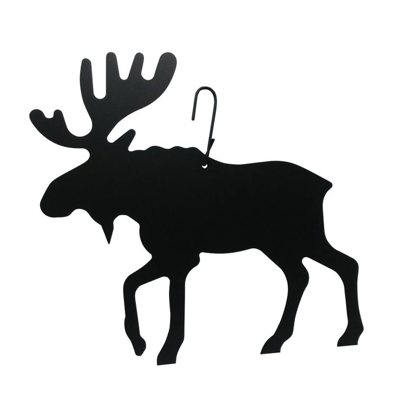 Moose Hanging Silhouette - Attractive Home Decor in black metal with hook for easy hanging. Ideal for rustic or outdoor-themed spaces.