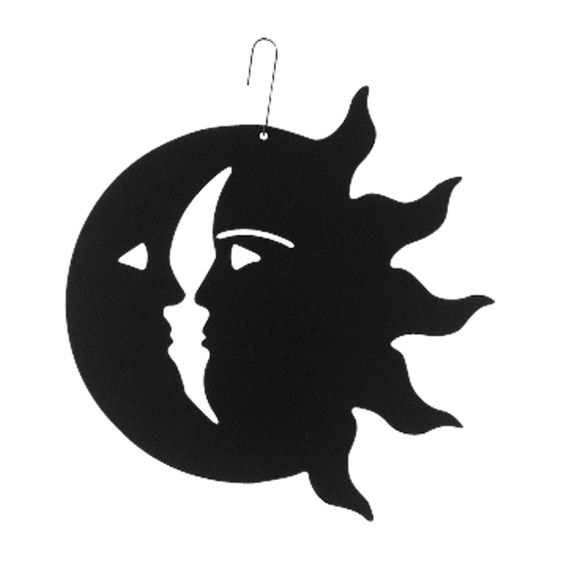 Sun Moon Hanging Silhouette - Unique Wall Decor featuring a dual-face celestial design with hook for easy display in home or garden settings.