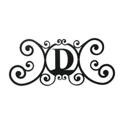 House Plaque Letter D Sign - Elegant House Letter|24x11 in with ornate scroll design, ideal for outdoor home decor and personalized entryways.