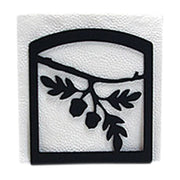 Acorn Napkin Holder - Wooden design with black metal frame featuring acorn and oak leaf cutout. Durable and stylish for kitchen decor.