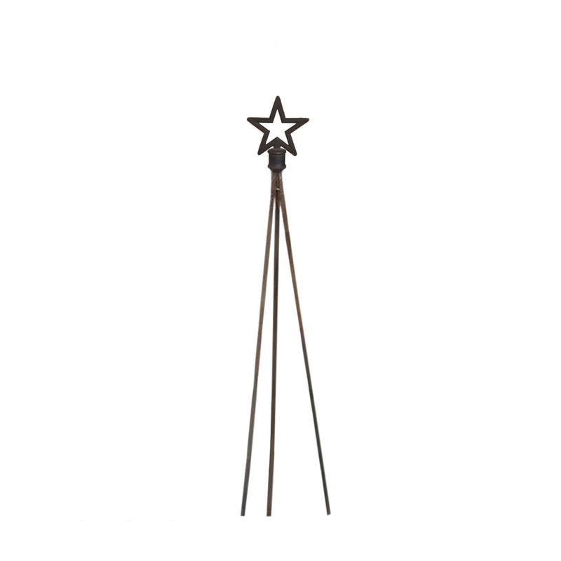 Star Finial Tripod Trellis - Timeless Decor | 58 In. Height garden trellis with rustic finish and star topper, ideal for outdoor plant support.