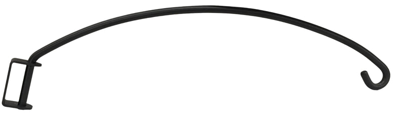 Swivel Plant Hanger 18 In. rounded iron arm with sleek black finish, ideal for outdoor hanging plants or garden décor support.