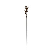 Rusted Salamander Garden Stake with a tall metal rod, ideal for outdoor decor in gardens or flower beds.