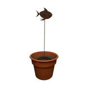 Tropical Fish Garden Stake displayed in a planter, perfect for enhancing patios or garden beds with coastal-themed lawn ornament style.