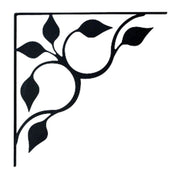 Single Leaf Fan Shelf Bracket Medium featuring artistic black metal leaf design, ideal for decorative shelf reinforcement in any room.