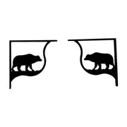 Set of two Bear Shelf Brackets Medium with mirrored bear silhouettes, designed for balanced and themed shelf installation.