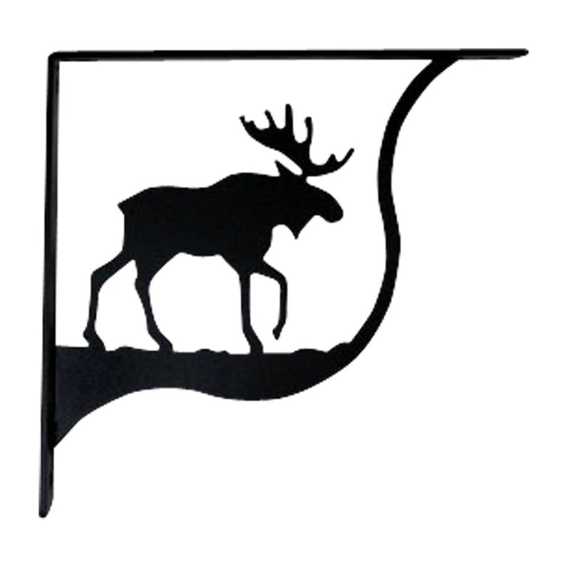 Single Moose Shelf Bracket Medium with a detailed moose cutout, perfect for supporting shelves in themed interiors.