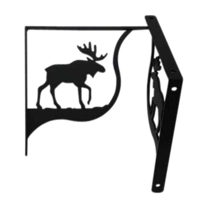 Moose Small Shelf Bracket in 5 1/4 in. size with moose silhouette design, ideal for rustic home or office shelving support.