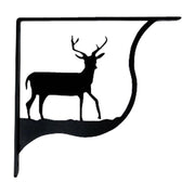 Decorative Deer Shelf Bracket Large in black metal, featuring a deer cutout design for stylish shelf support.
