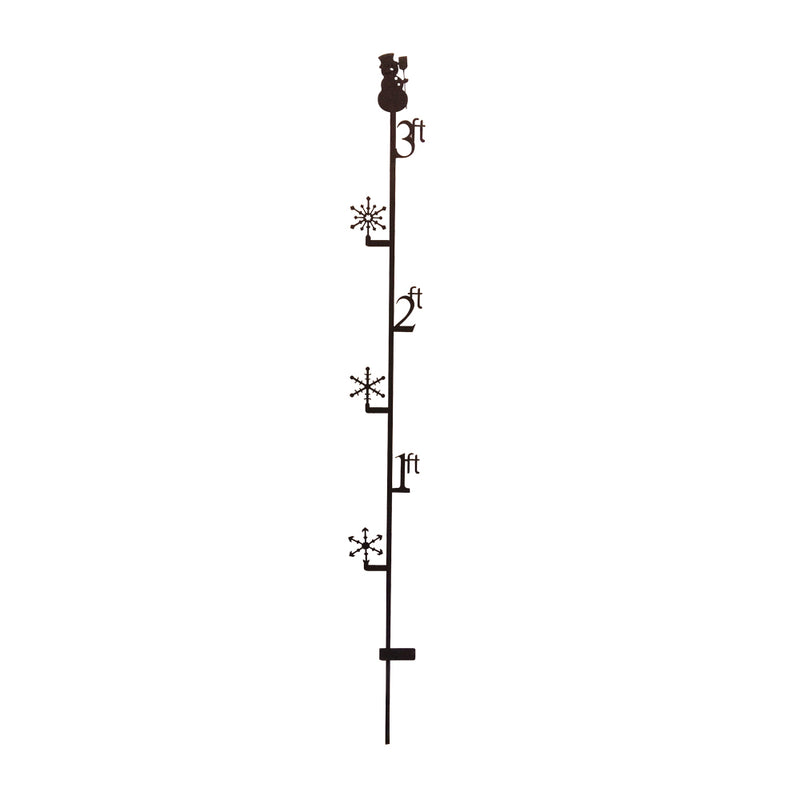 Snowman Snow Gauge 3 Ft - Accurate Winter Tool with snowflake markers and height labels for 1ft, 2ft, and 3ft snowfall in garden decor.