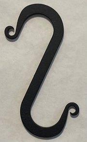 Close-up of a black 2-inch S Hook from a 6-piece set, designed for versatile storage and hanging solutions.