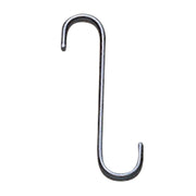 S Hook 4 Inch L and 3/4 Inch W (SET OF 6) utility hook in silver metal finish for hanging tools or kitchenware. Ideal for home and garden storage.