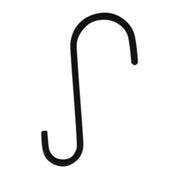 Black S Hook 4 InchL x 3/4 InchW x 1 3/8 InchW, ideal for hanging tools or kitchenware. Set of 6 utility hooks for home and garden storage.