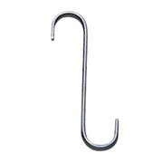 S Hook 6 Inch L and 3/4 Inch W (SET OF 6) utility hook in silver metal finish for hanging tools or kitchenware. Ideal for home and garden storage.
