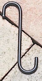 S Hook 6 Inch L and 3/4 Inch W (SET OF 6) shown on tile surface, versatile for indoor or outdoor use in storage and organization solutions.