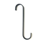 S Hook 7 Inch BLACK utility hook for hanging tools or kitchenware, ideal for home and garden storage organization solutions.