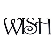 Wall Art WISH - Decorative Wall Art in black metal script, 14x5 in. Ideal for adding charm to home or office décor.