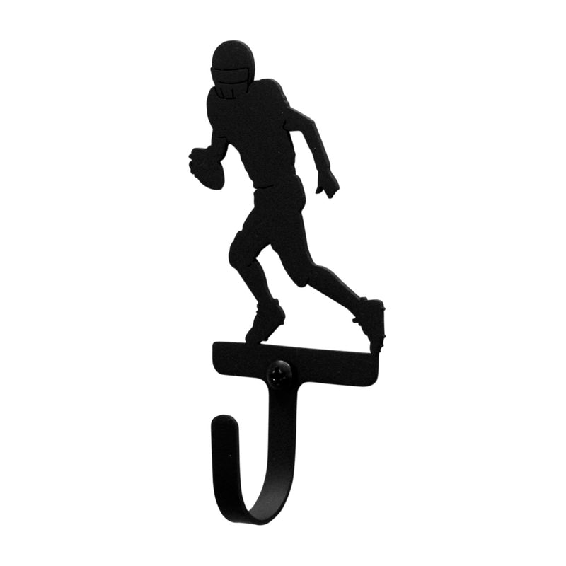 Side view of Football Player Wall Hook - Small | Wall Decor, featuring a right-facing silhouette design for stylish and functional wall storage.